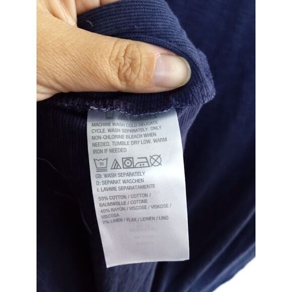 NWOT Naturals D& Co. Women Dark Blue Short Sleeve Cotton Blend Maxi Dress sz 4X - Picture 8 of 9